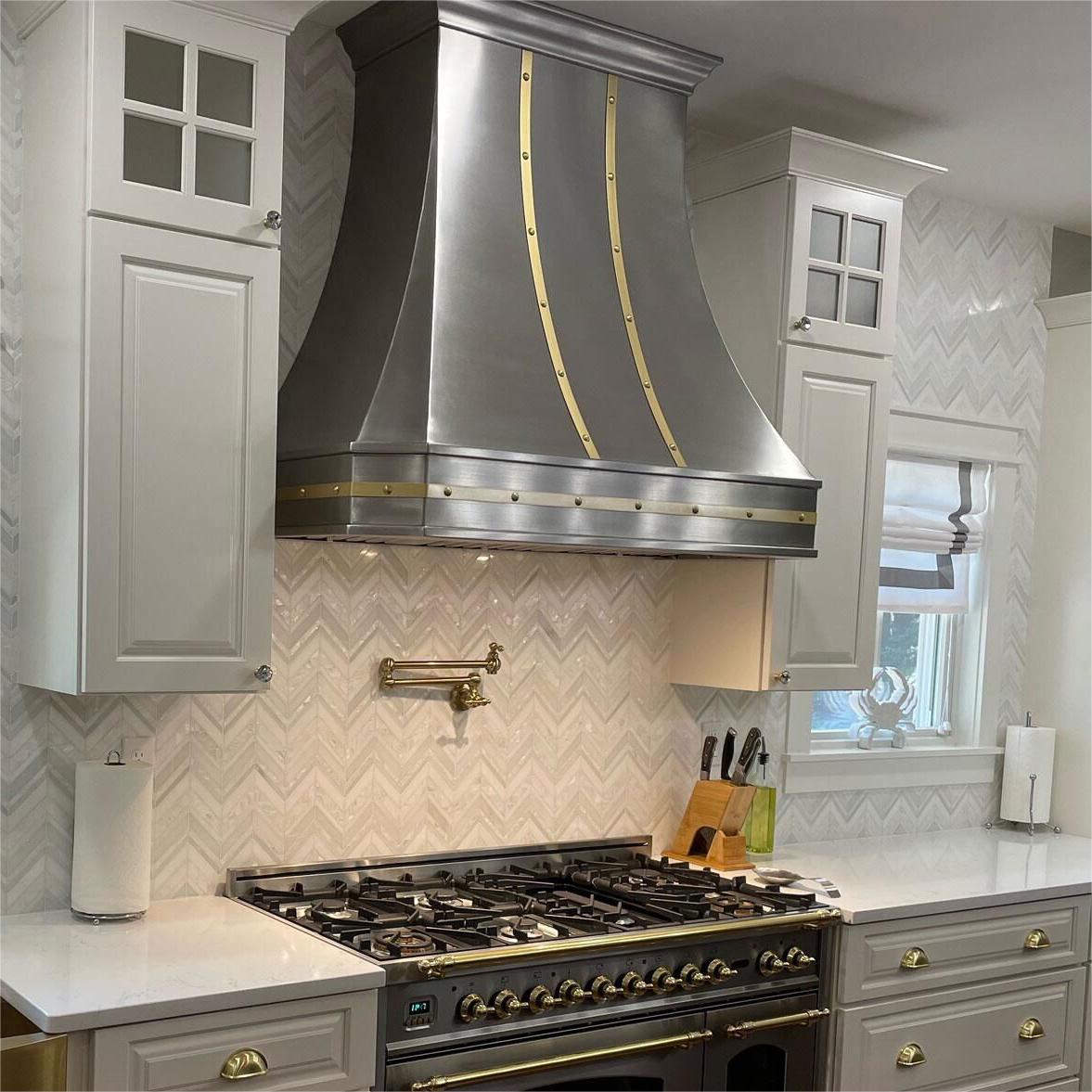 Curved deals range hood