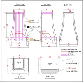 Fobest Custom Range Hood-FA1360- custom link for Julio Gil de Lamadrid - -Fobest Appliance