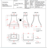 Fobest Custom Stainless Steel Range Hood- Custom Link for Tamara Zinn