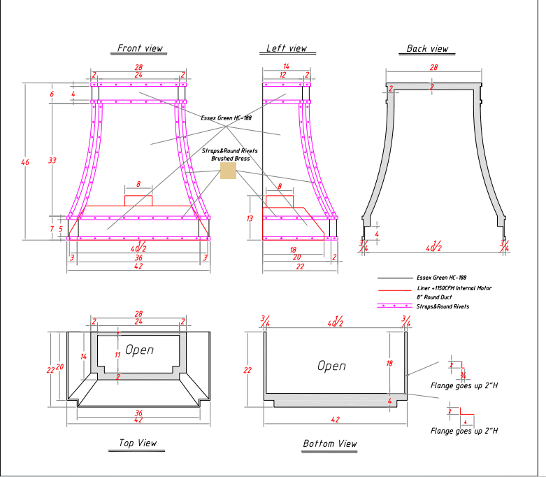 Fobest Custom Copper Range Hood - Custom Link for Richard Scott