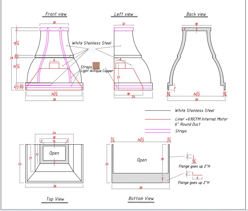 Fobest Custom Stainless Steel Range Hood - Custom Link for Chen Blatman