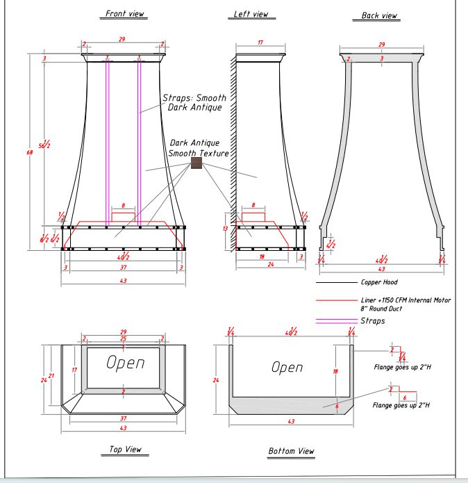 Fobest custom copper range hood - custom link for Duane B Bishoff - -Fobest Appliance