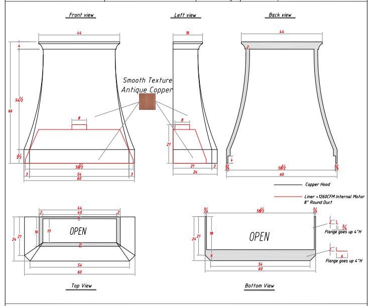 Fobest Custom Copper Range Hood - Custom Link for Mike Hofer