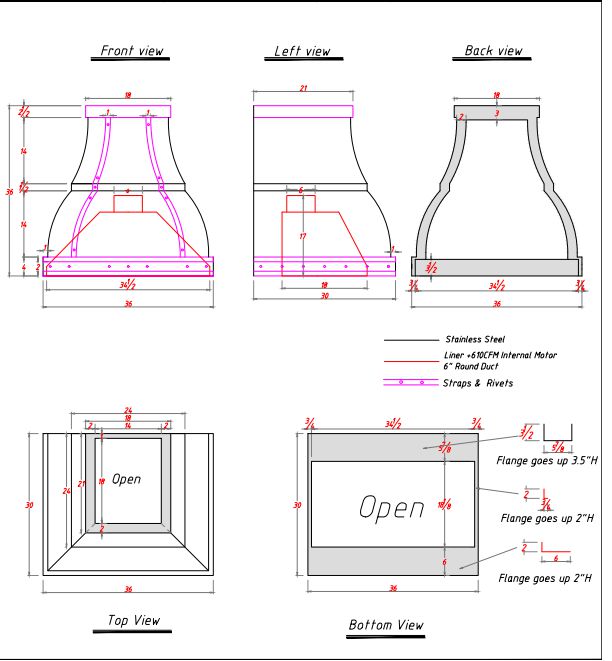 Fobest custom stainless steel range hood- 50% deposit custom link for Carole - Fobest Appliance