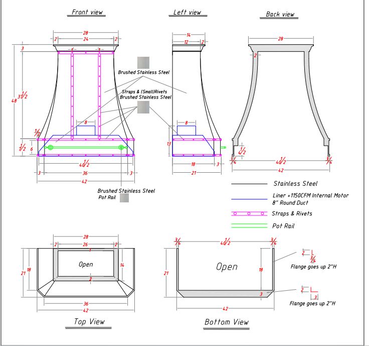 Fobest Custom Stainless Steel Range Hood - Rest of payment for Catherine - -Fobest Appliance