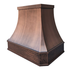 Fobest Custom Antique Copper Range Hood with Crown FCP-205