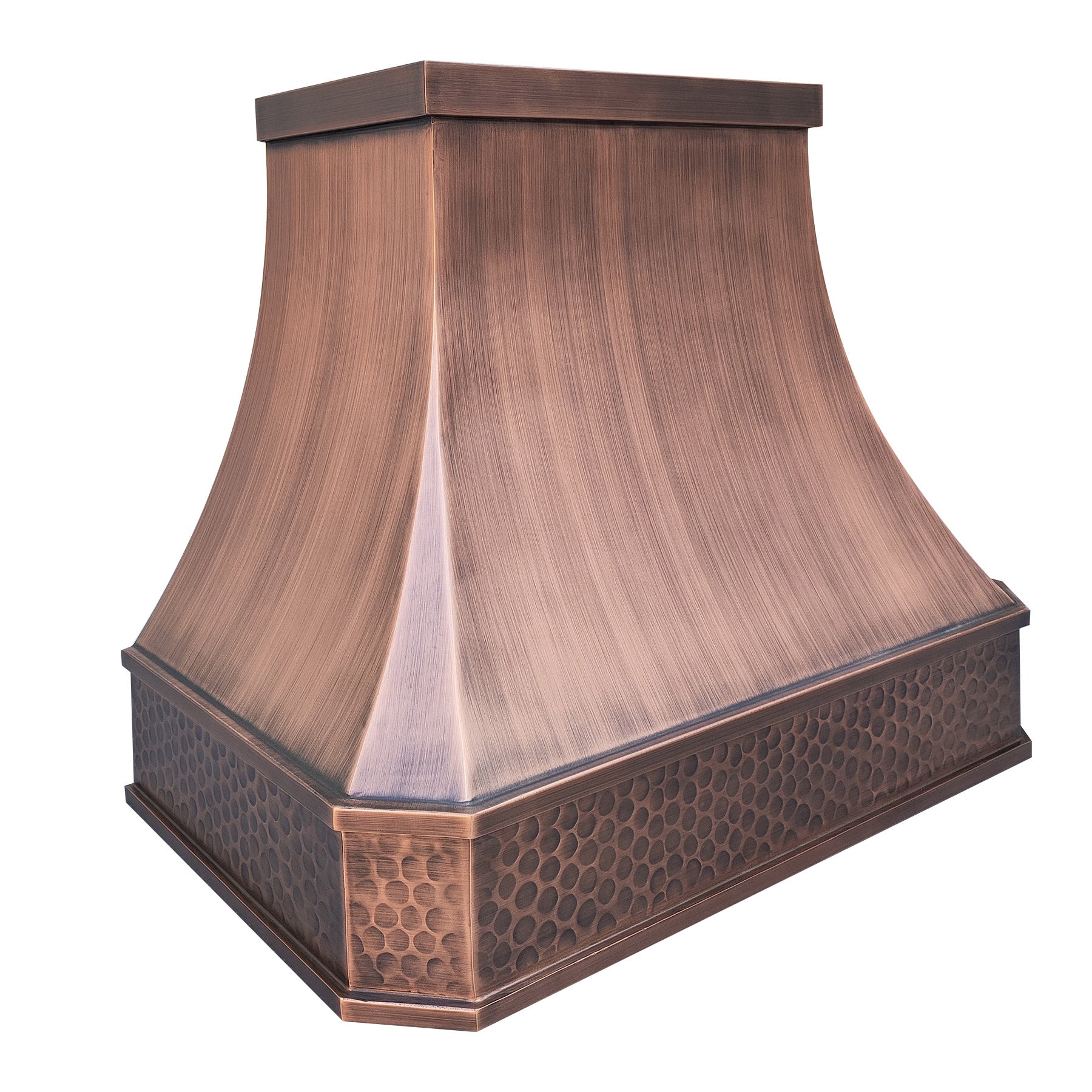 Fobest Custom Antique Copper Range Hood with Crown FCP-205