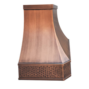 Fobest Custom Antique Copper Range Hood with Crown FCP-205