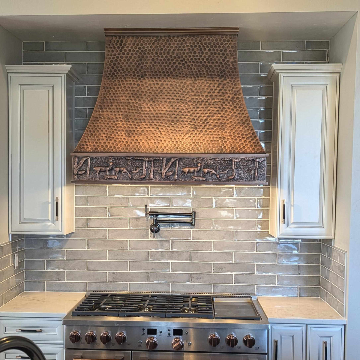 Fobest Antique Copper Range Hood with Deer Apron Design FCP-186