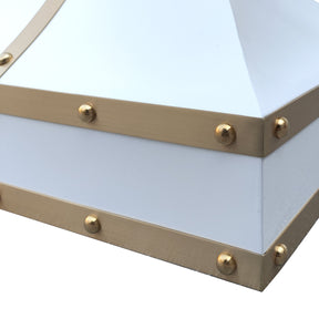 Fobest Stainless Steel Custom Range Hood with Brass Straps and Rivets FSS-327