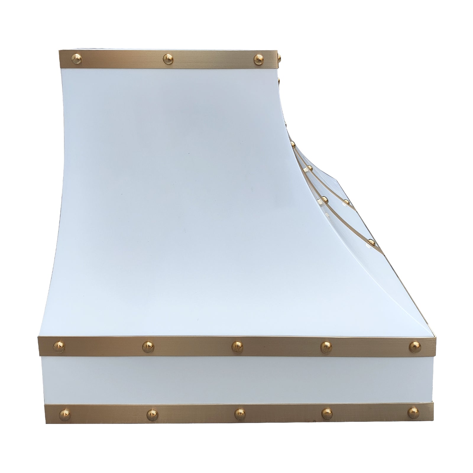 Fobest Stainless Steel Custom Range Hood with Brass Straps and Rivets FSS-327