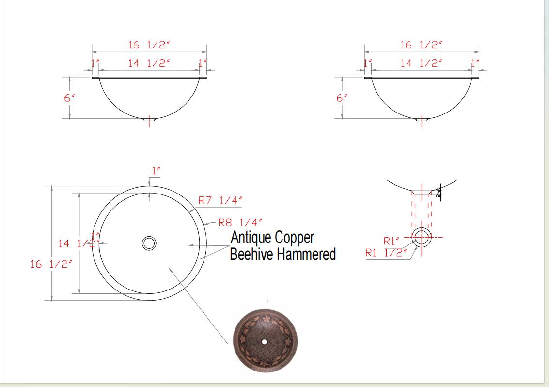 Fobest Bathroom Copper Sink with Round Shape FVS-2