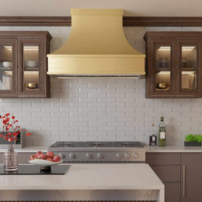 Fobest Brass Range Hood with Curved Design