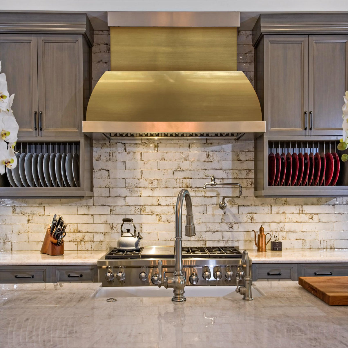 Fobest Brass Range Hood with Luxury Accent