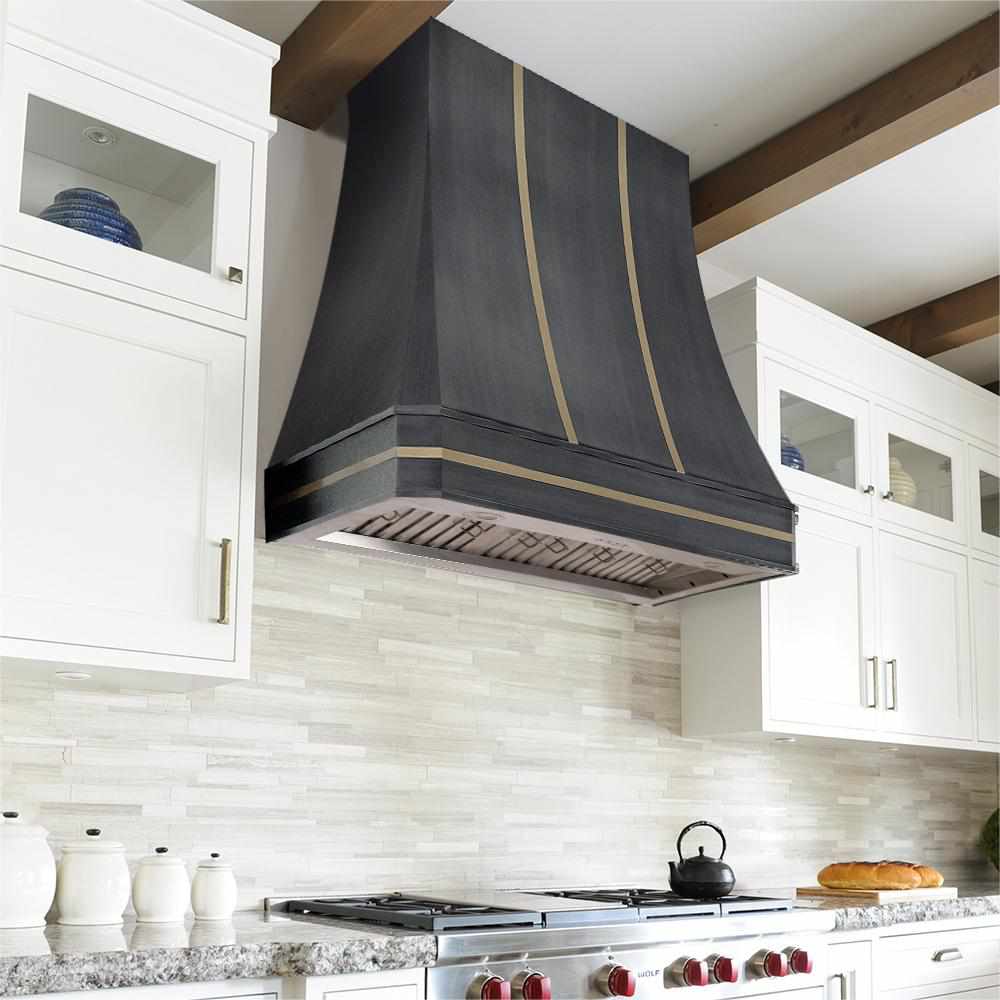 Fobest Custom Grey Range Hood with Brushed Texture in Modern Kitchen