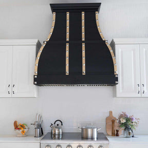 Fobest Custom Handcrafted Black Stainless Steel Kitchen Hood with Bell Design