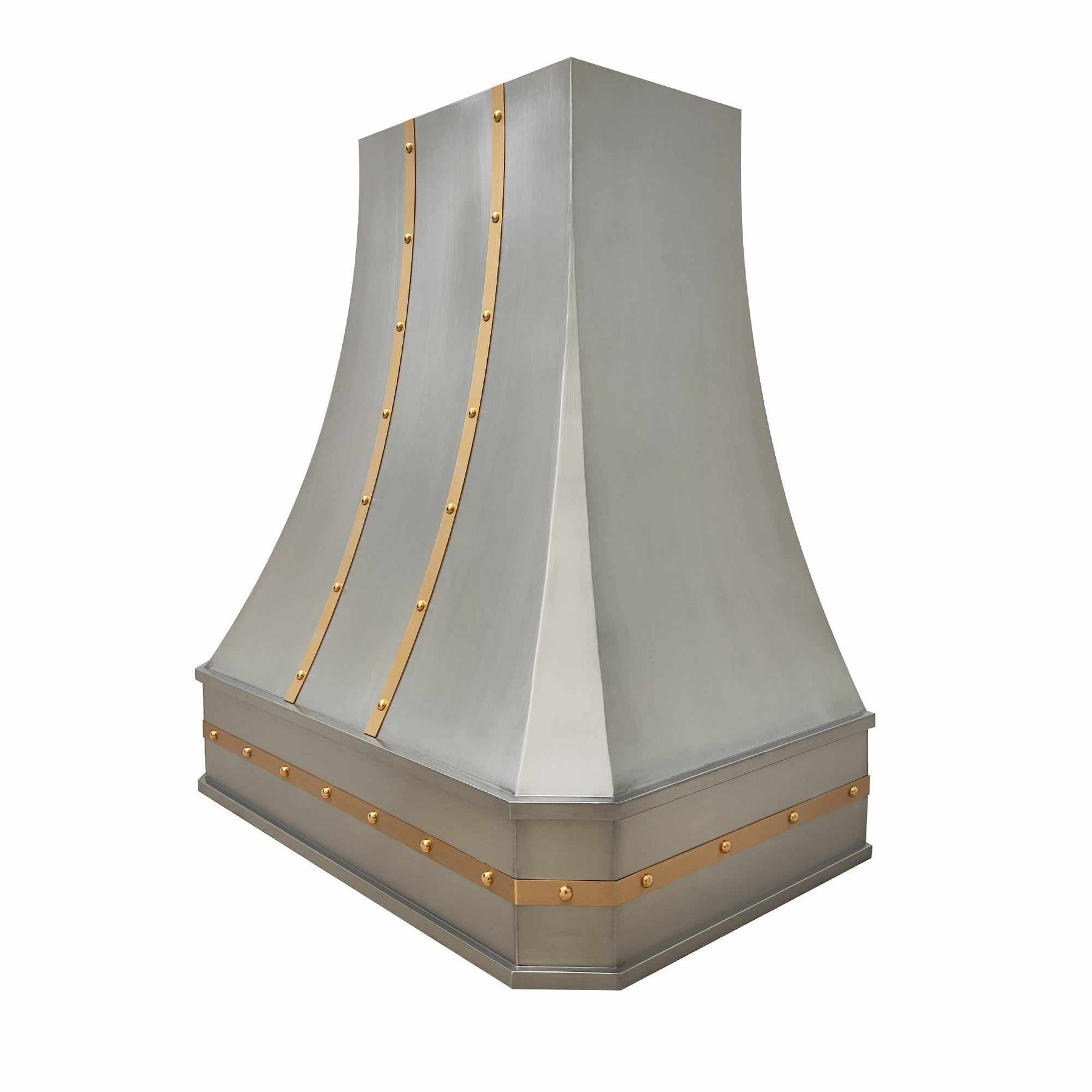 Fobest range hood decored with brass straps and rivets