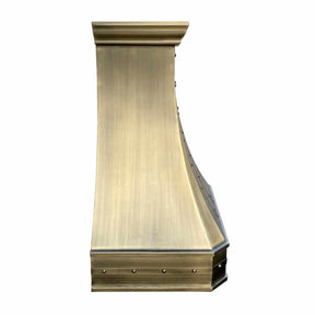 Fobest Handcrafted Custom Aged Brass Range Hood FSS-158 - Fobest Appliance