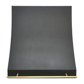 Fobest Custom Black Range Hood with Brass Pot Rail FSS-227