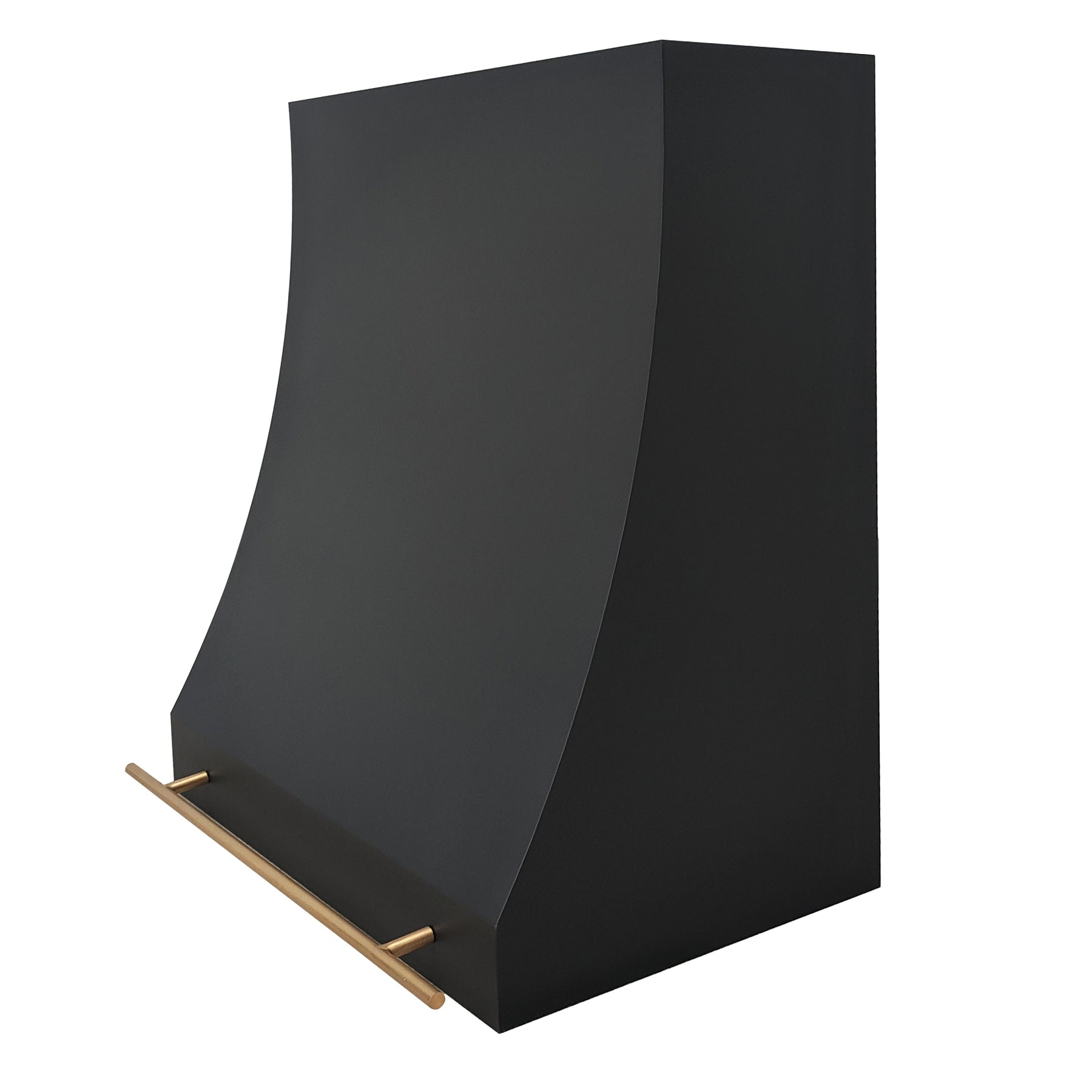 Fobest Custom Black Range Hood with Brass Pot Rail FSS-227