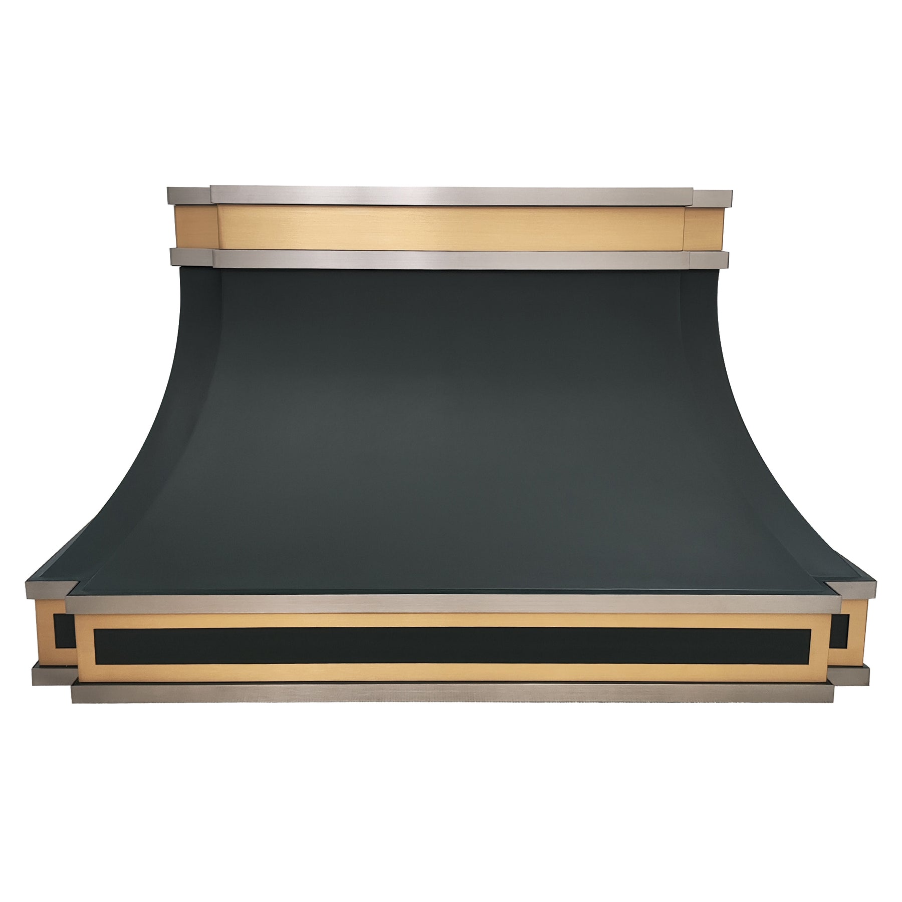 Fobest Black Stainless Steel Kitchen Hood with Brass Top FSS-229