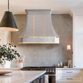 Fobest stainless steel range hood with brass straps