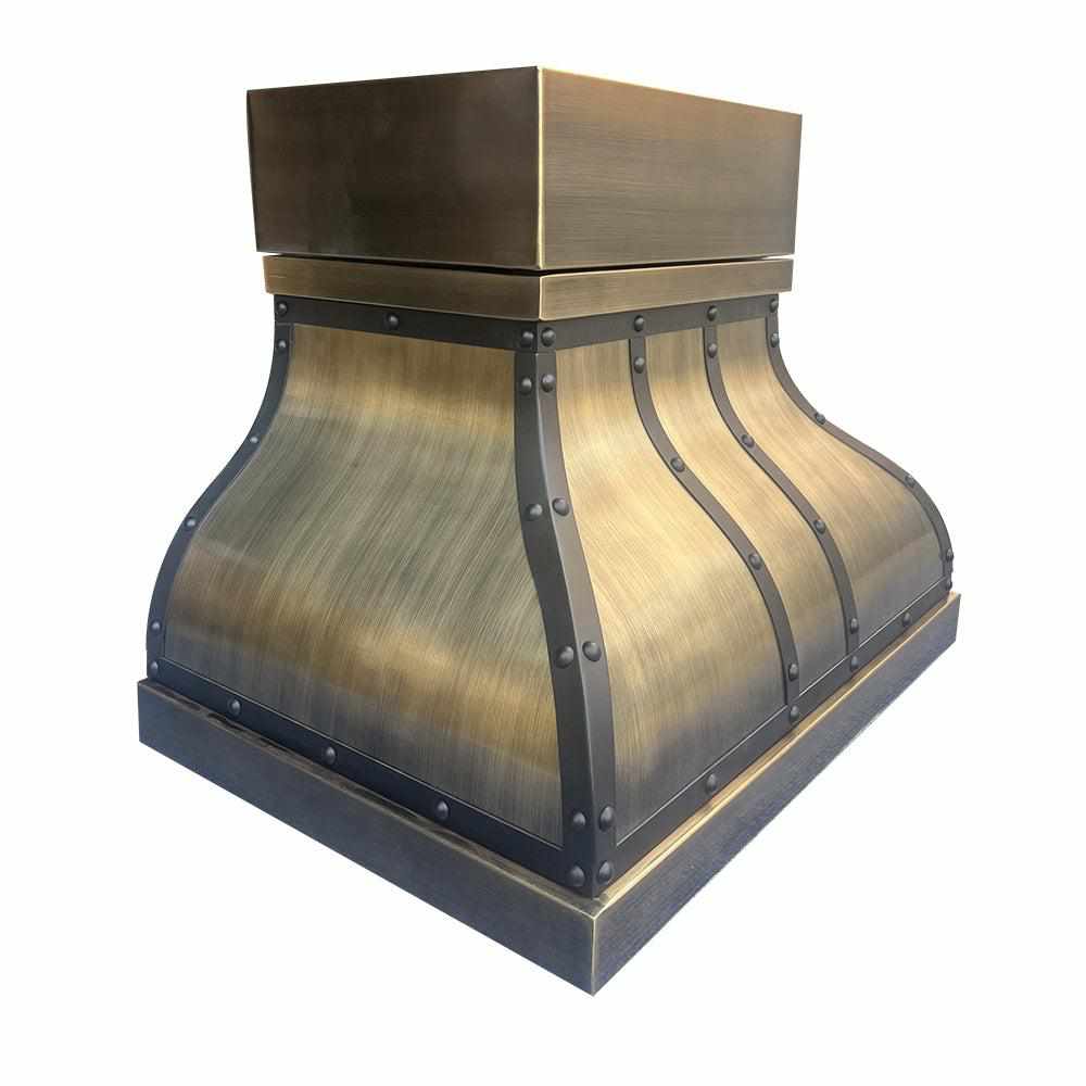 Fobest Handcrafted Custom Aged Brass Range Hood FSS-160 - Fobest Appliance