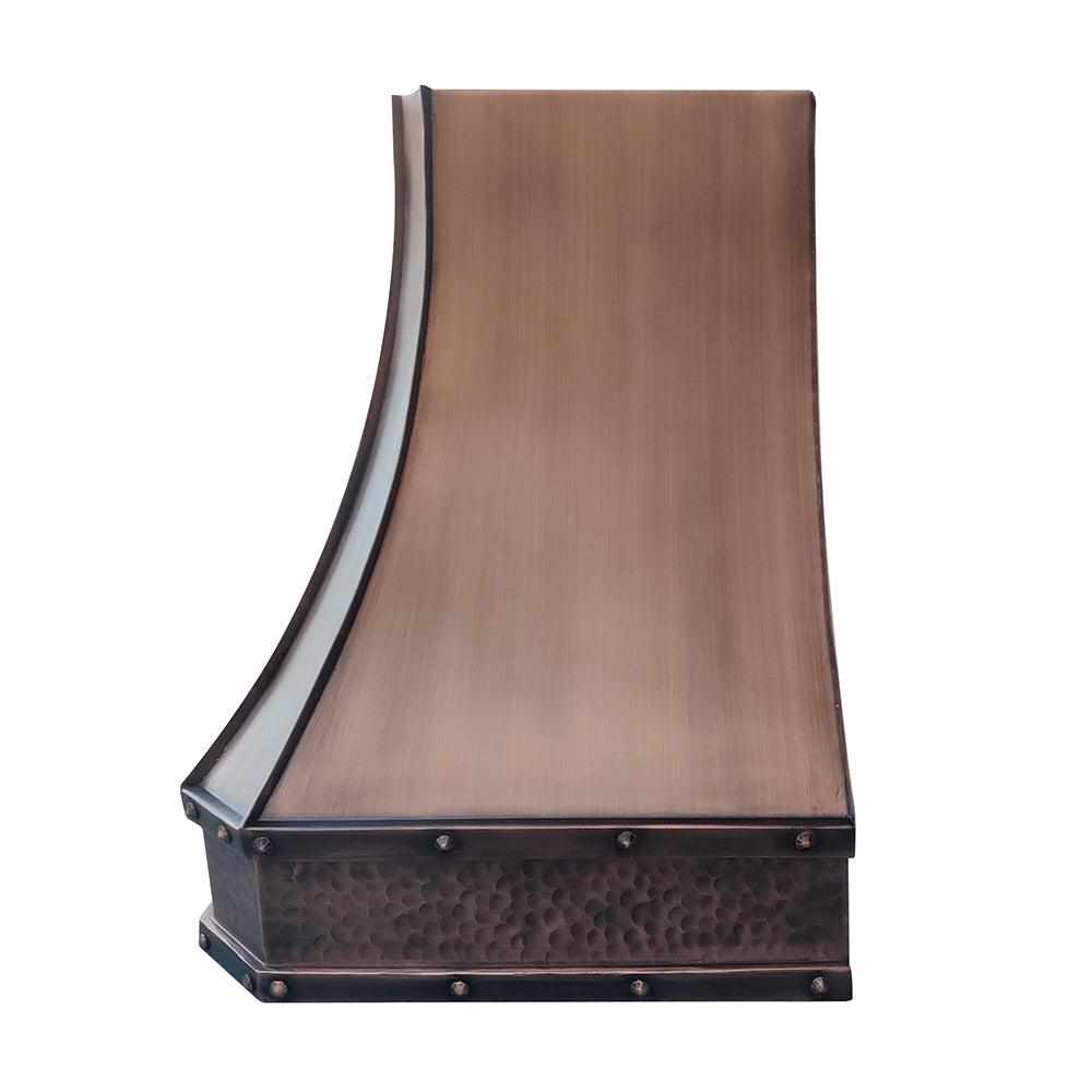 Fobest Custom Antique Copper Range Hood with Apron Pattern FCP-131 - Fobest Appliance