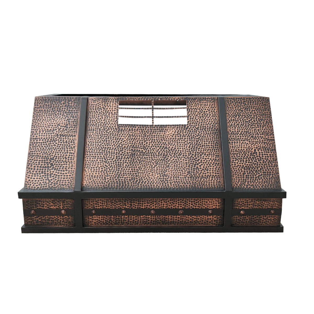 Fobest Custom Hammered Under Cabinet Copper Range Hood with Apron Straps FCP-137 - Fobest Appliance