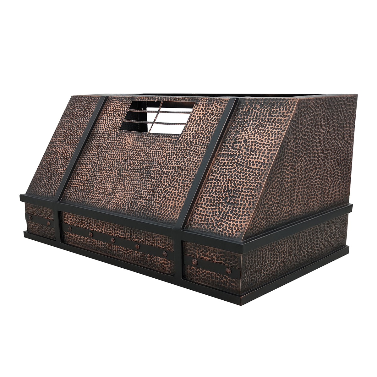 Fobest Custom Hammered Under Cabinet Copper Range Hood with Apron Straps FCP-137 - Fobest Appliance