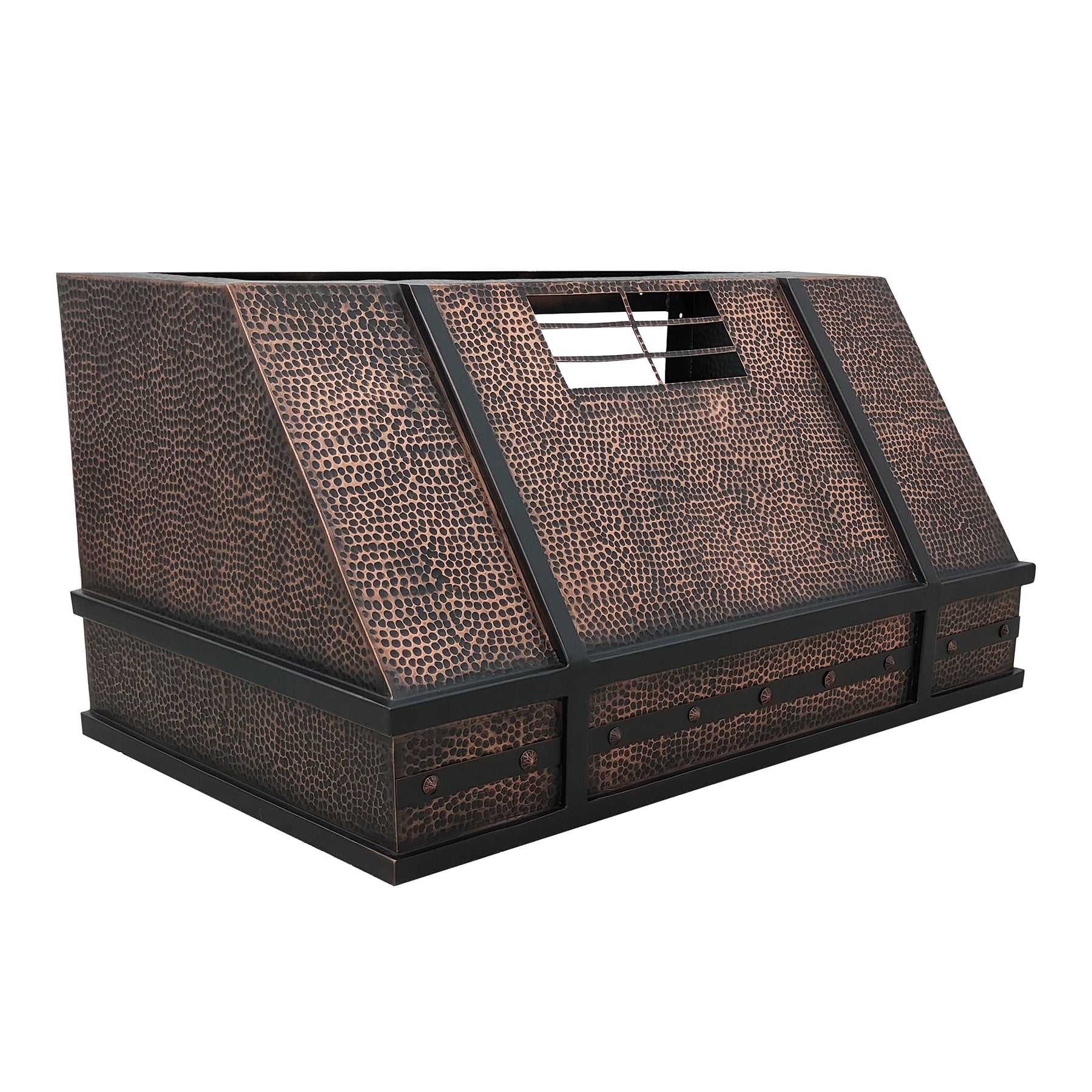 Fobest Custom Hammered Under Cabinet Copper Range Hood with Apron Straps FCP-137 - Fobest Appliance