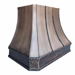 Fobest Custom Antique Copper Range Hood with Apron Pattern FCP-131 - Fobest Appliance