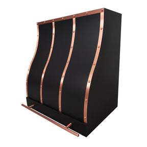 Fobest Stainless Steel Black Range Hood with Copper Straps FSS-242