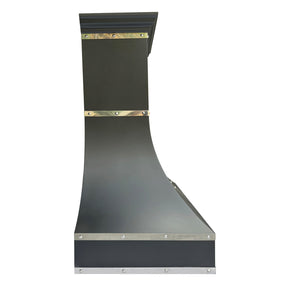 Fobest Custom Black Range Hood with Mirror Straps FSS-297