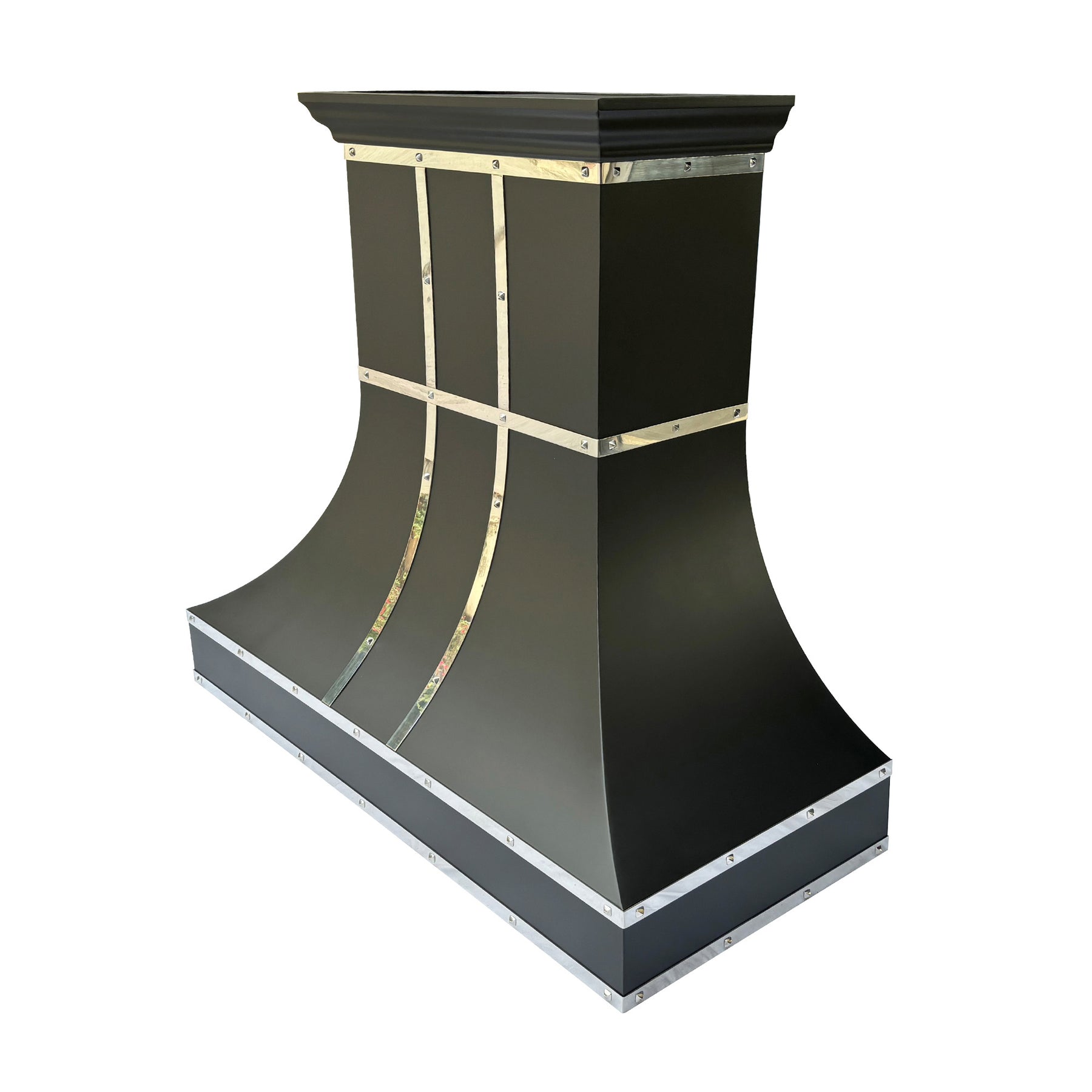 Fobest Custom Black Range Hood with Mirror Straps FSS-297