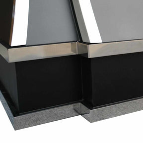 Fobest custom black metal range hood with straps 