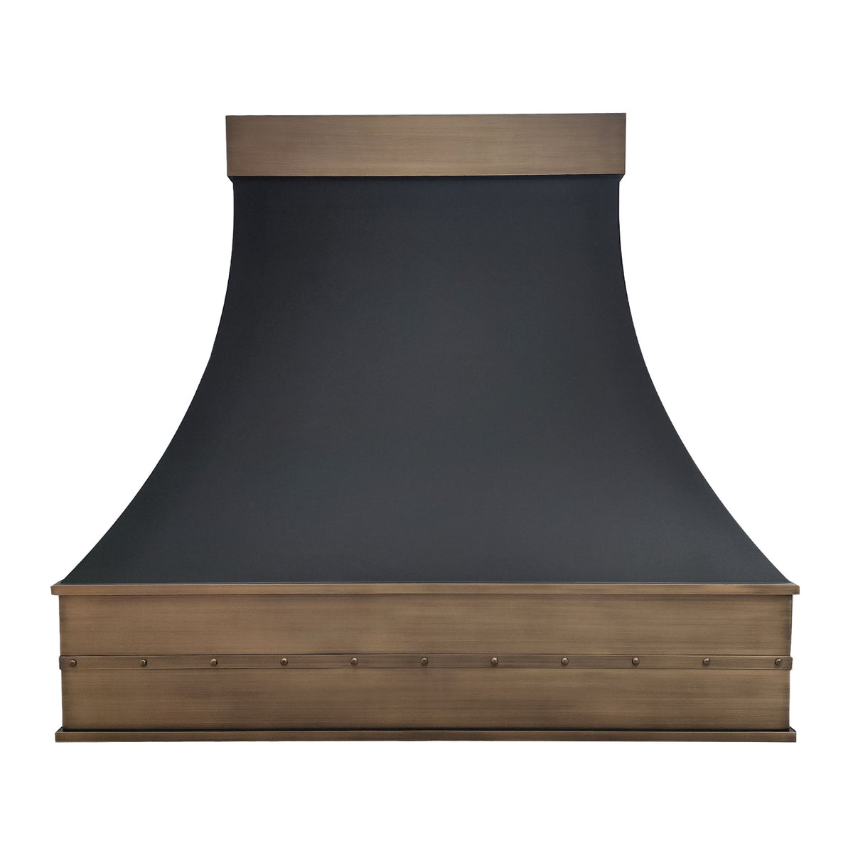 Fobest Stainless Steel Custom Range Hood with Aged Brass Accent  FSS-293