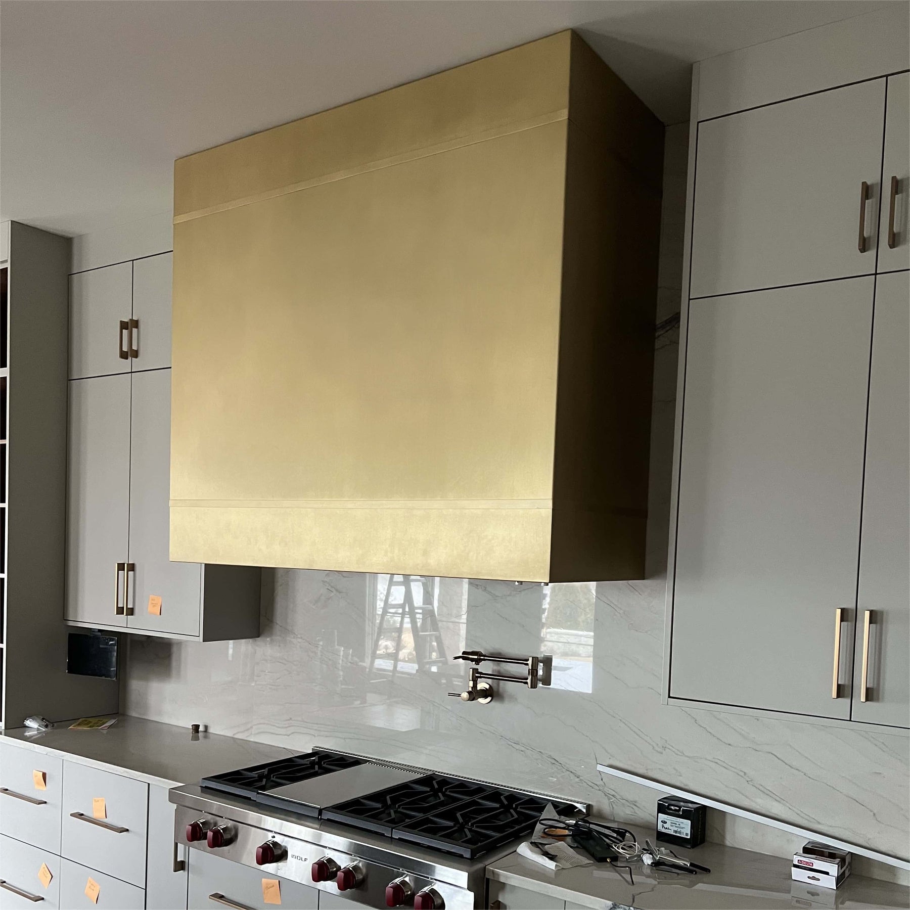 Fobest Custom Brass Box Range Hood with Straps FSS-85 - Fobest Appliance