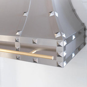 Fobest Custom Handcrafted Brushed Stainless Steel Range Hood with square rivets FSS-168 - Fobest Appliance