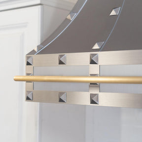 Fobest Custom Handcrafted Brushed Stainless Steel Range Hood with square rivets FSS-168 - Fobest Appliance