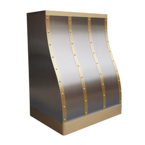 Fobest Sloped Range Hood with Brass Apron