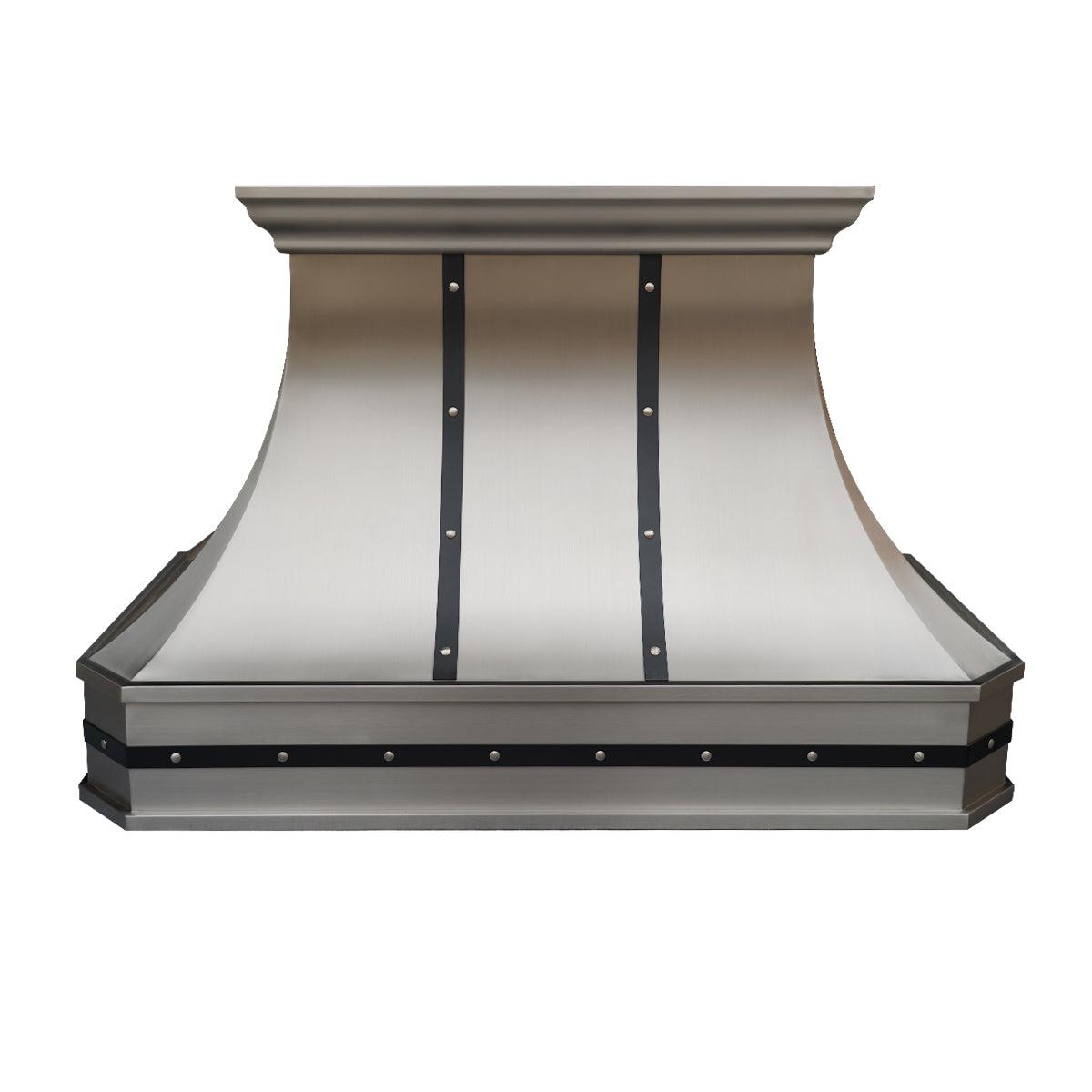 Fobest Custom Brushed Stainless Steel Range Hood with black accent FSS-171 - Fobest Appliance