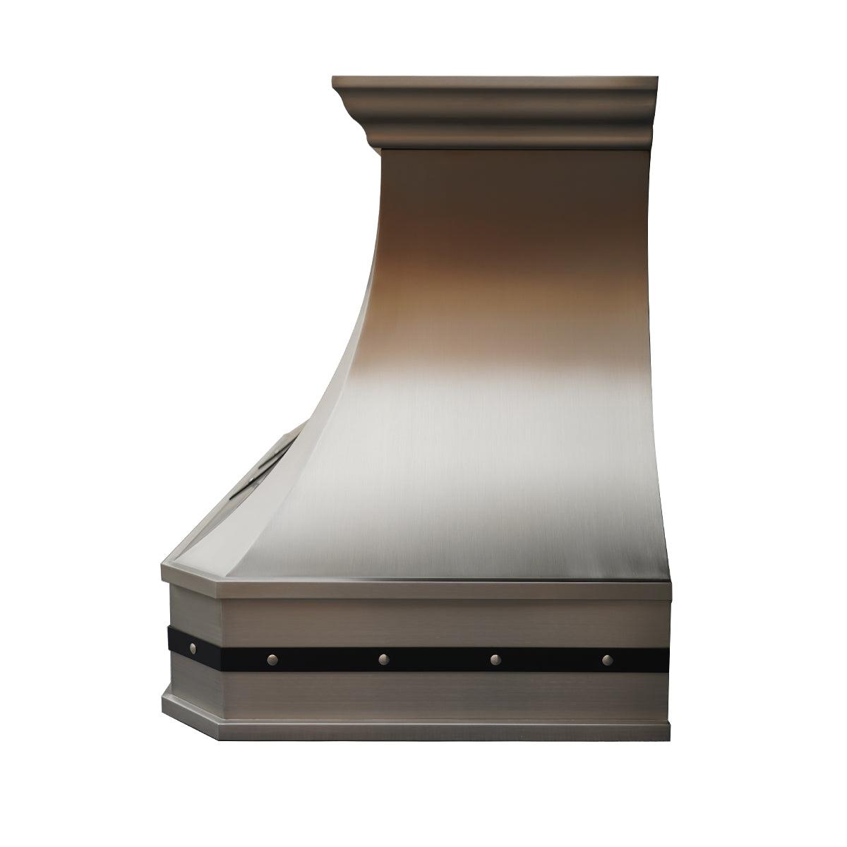 Fobest Custom Brushed Stainless Steel Range Hood with black accent FSS-171 - Fobest Appliance