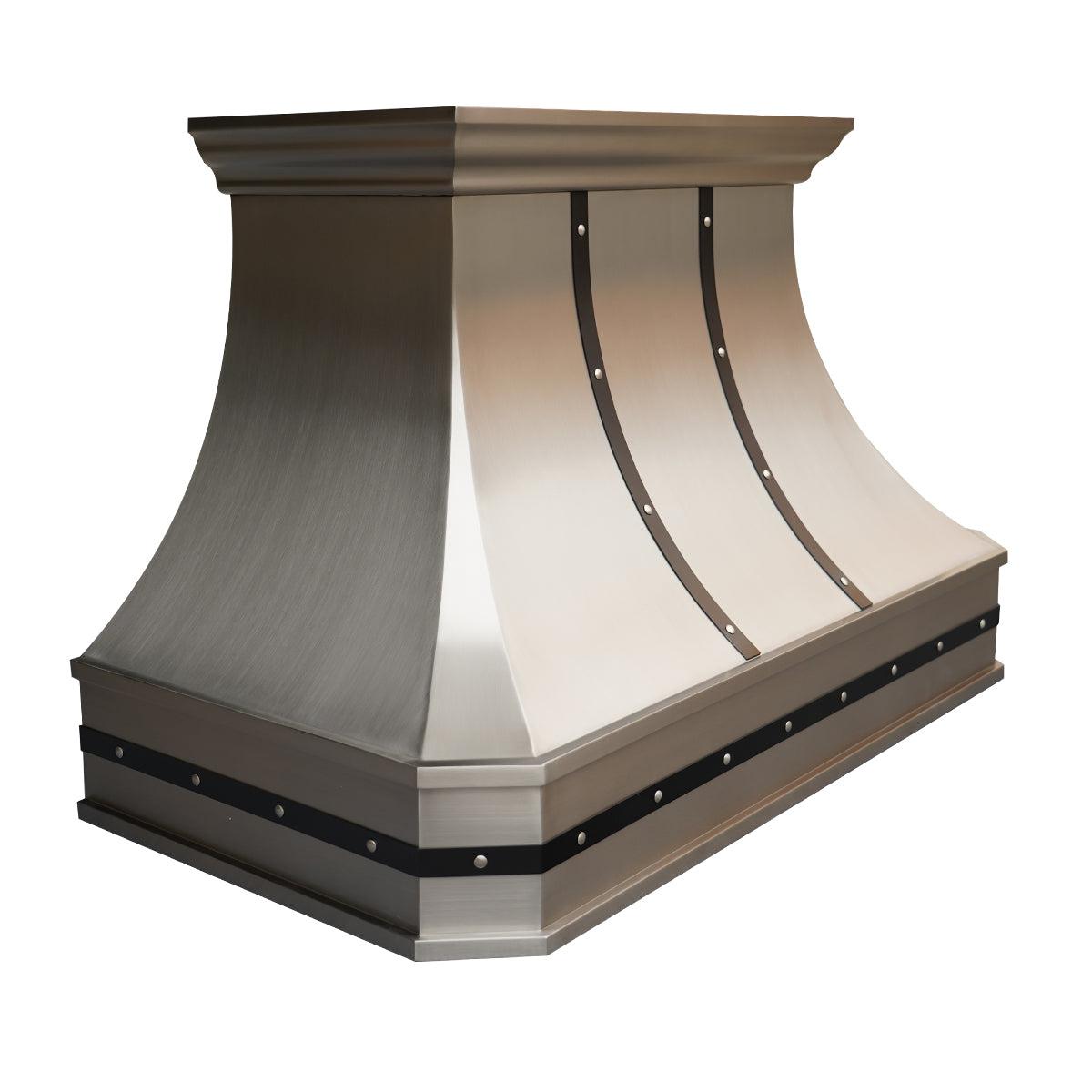 Fobest Custom Brushed Stainless Steel Range Hood with black accent FSS-171 - Fobest Appliance