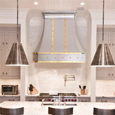 Fobest Custom Brushed Stainless Steel Range Hood with Polished Crown FSS-138 - Fobest Appliance