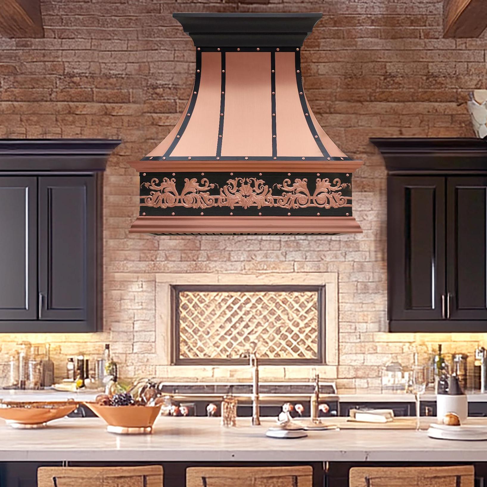 Fobest Custom Copper Range Hood with Vintage Design FCP-226