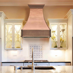 Fobest Custom Copper Range Hood with Light Hammered Texture FCP-206