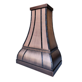 Fobest Copper Vent Hood with Two Curved Straps FCP-175