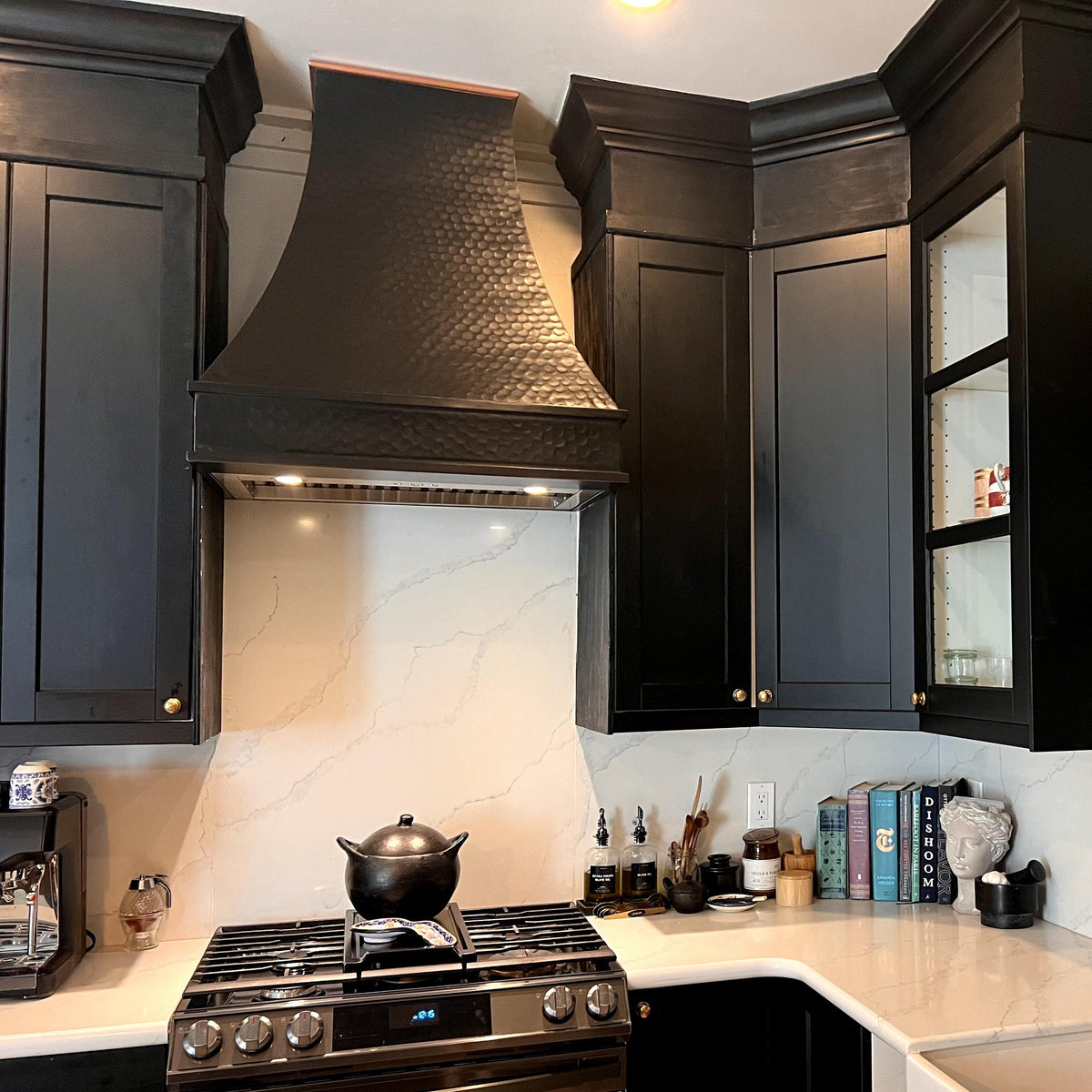 Fobest Copper Custom Range Hood with natural copper crown FCP-128