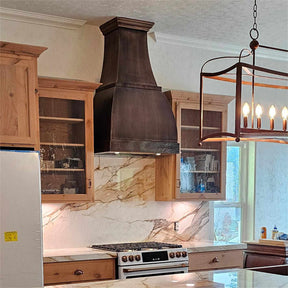 Fobest Bell Shape Handmade Custom Antique Copper Range Hood FCP-86 - Fobest Appliance